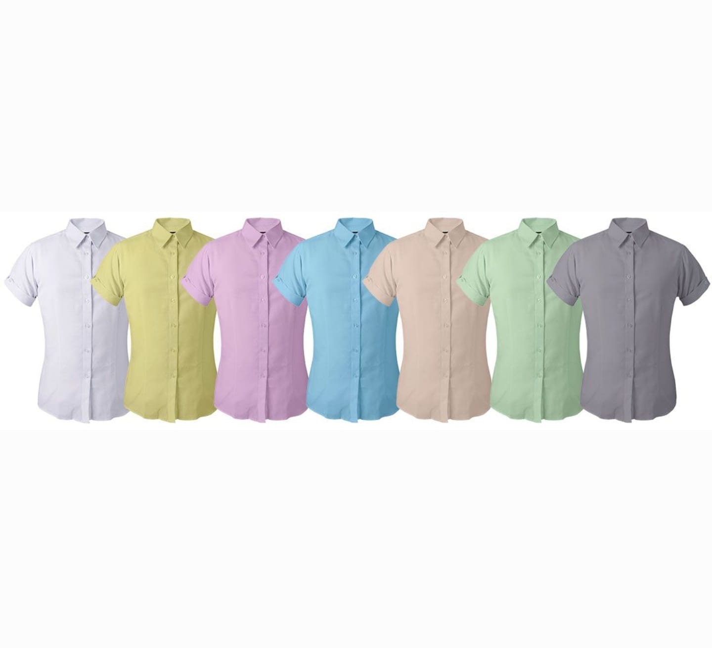Camisa oxford para damas manga corta