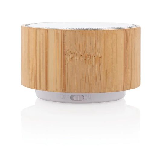 Mini bocina bluetooth en bambú