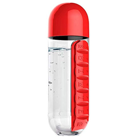 Botella de agua plástica pastillera