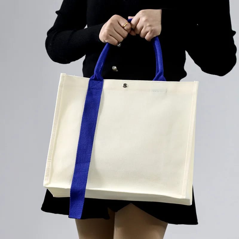 Bolsa en canvas con cinta 14x10.5