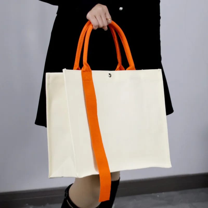 Bolsa en canvas con cinta 14x10.5